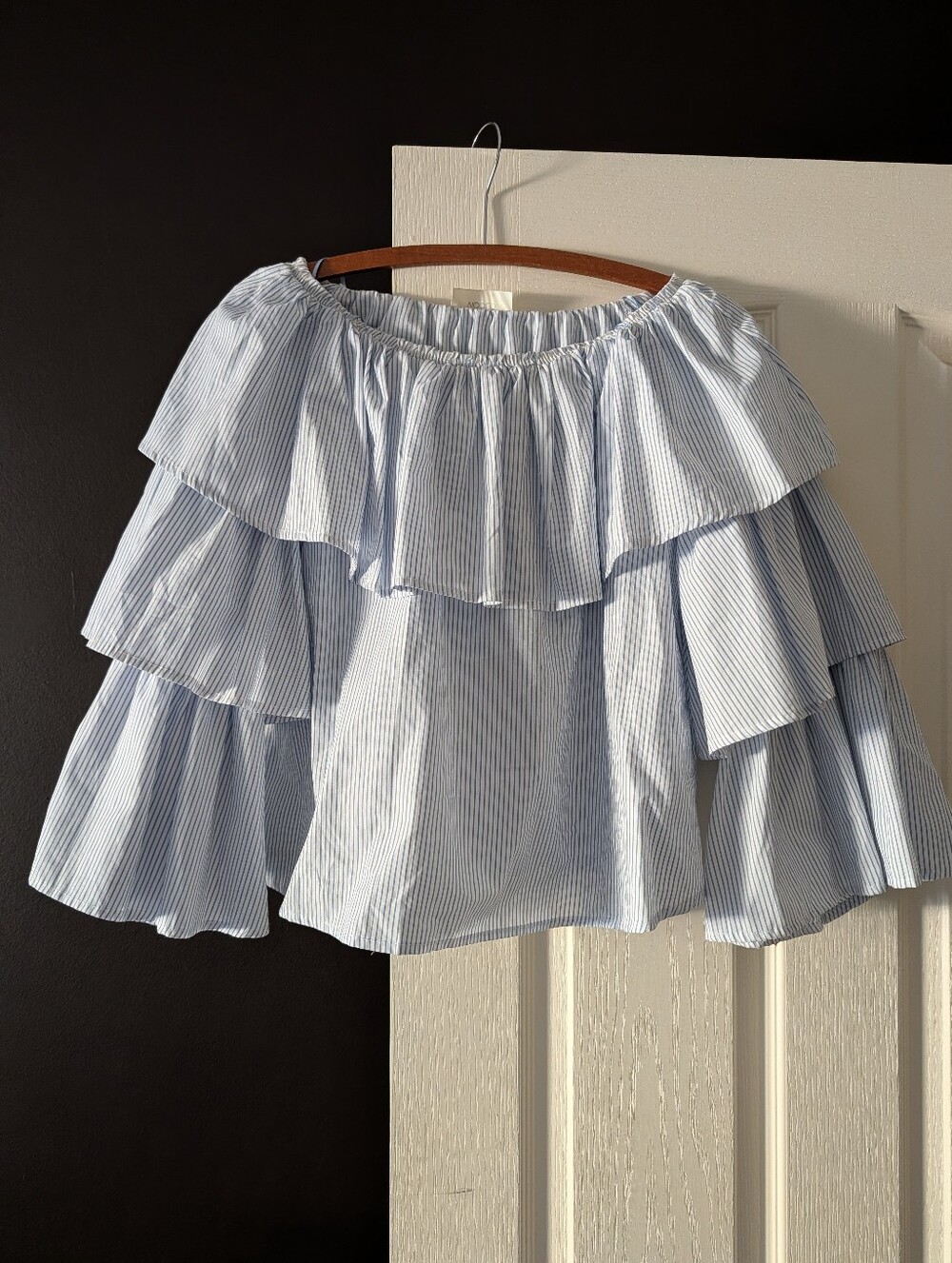 VICOLO Italian Blouse – Blue & White Stripe